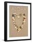 Aloha - Stone Heart on Sand-Lantern Press-Framed Art Print