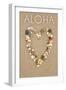 Aloha - Stone Heart on Sand-Lantern Press-Framed Art Print