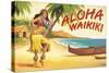 Aloha Waikiki-Kerne Erickson-Stretched Canvas