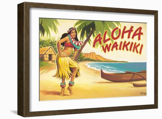 Aloha Waikiki-Kerne Erickson-Framed Art Print