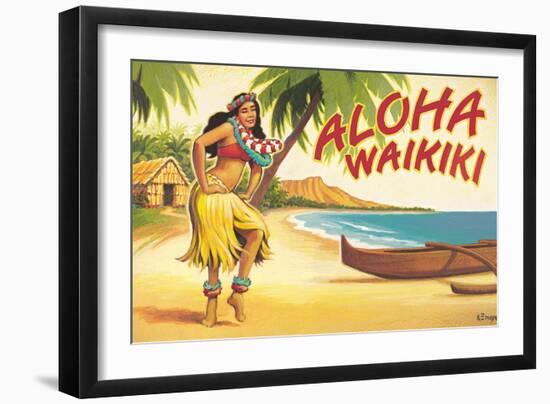 Aloha Waikiki-Kerne Erickson-Framed Art Print