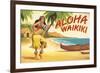 Aloha Waikiki-Kerne Erickson-Framed Premium Giclee Print