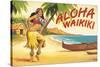 Aloha Waikiki-Kerne Erickson-Stretched Canvas