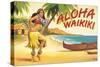 Aloha Waikiki-Kerne Erickson-Stretched Canvas