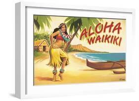 Aloha Waikiki-Kerne Erickson-Framed Art Print