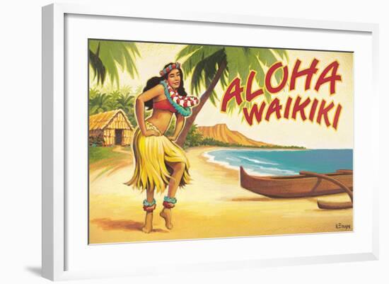 Aloha Waikiki-Kerne Erickson-Framed Art Print