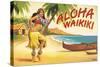 Aloha Waikiki-Kerne Erickson-Stretched Canvas