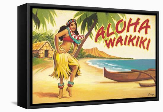 Aloha Waikiki-Kerne Erickson-Framed Stretched Canvas