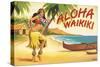 Aloha Waikiki-Kerne Erickson-Stretched Canvas