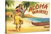 Aloha Waikiki-Kerne Erickson-Stretched Canvas