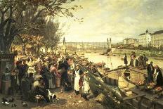 Fruit Market in Schazel, Near the Maria Theresa Bridge, Vienna, 1895-Alois Schonn-Framed Giclee Print