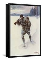 Alone across the Trackless Snow-Joseph Ratcliffe Skelton-Framed Stretched Canvas