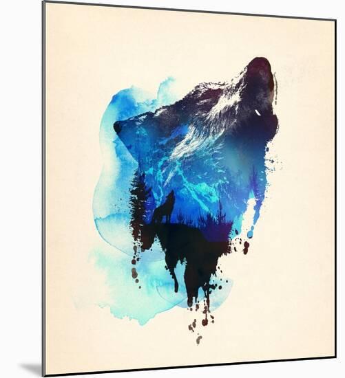 Alone As a Wolf-Robert Farkas-Mounted Premium Giclee Print