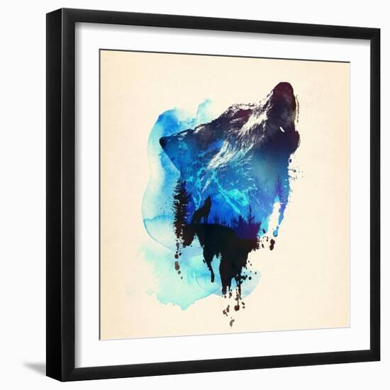 Alone As a Wolf-Robert Farkas-Framed Art Print