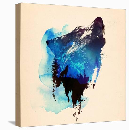 Alone as a Wolf-Robert Farkas-Stretched Canvas