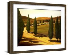 Along a Tuscan Road-Tim Howe-Framed Giclee Print