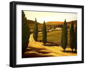 Along a Tuscan Road-Tim Howe-Framed Giclee Print