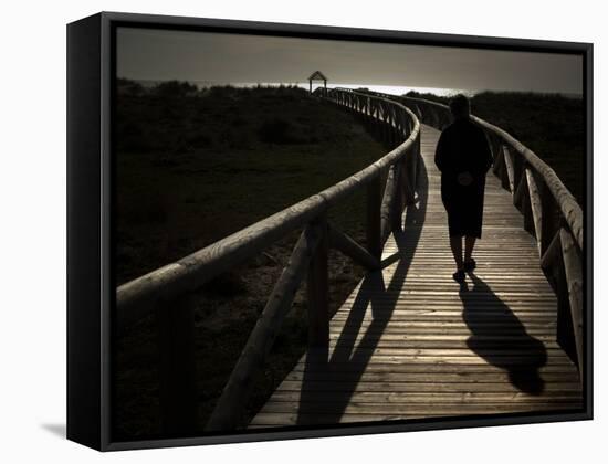 Along a Wooden Track During a Walk to the Beach in Village of Zahara De Los Atunes, Southern Spain-null-Framed Stretched Canvas