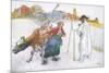 Along Came Joanna Leading Blomma the Cow-Carl Larsson-Mounted Giclee Print