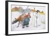 Along Came Joanna Leading Blomma the Cow-Carl Larsson-Framed Giclee Print