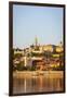 Along Danube River Towards Buda Hill and the Martyas Church Illuminated at Sunrise, Budapest-Doug Pearson-Framed Photographic Print