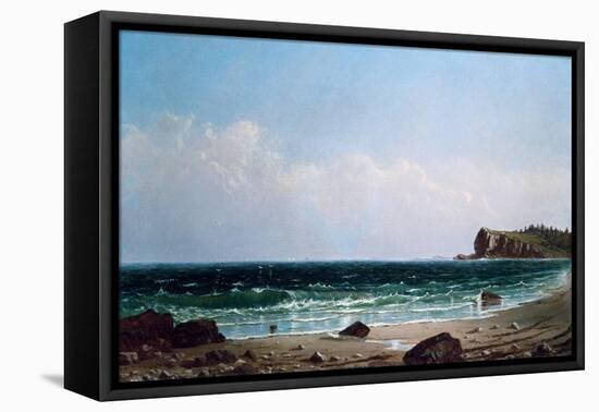 Along Newport Beach-Alfred Thompson Bricher-Framed Stretched Canvas