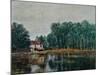 Along the Canal at Moret-Sur-Loing, 1892-Alfred Sisley-Mounted Giclee Print