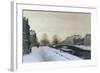 Along the Canal in Winter-Johannes Karel Christian Klinkenberg-Framed Giclee Print