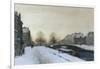 Along the Canal in Winter-Johannes Karel Christian Klinkenberg-Framed Giclee Print