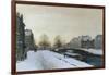 Along the Canal in Winter-Johannes Karel Christian Klinkenberg-Framed Giclee Print