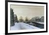 Along the Canal in Winter-Johannes Karel Christian Klinkenberg-Framed Giclee Print