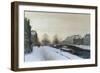 Along the Canal in Winter-Johannes Karel Christian Klinkenberg-Framed Premium Giclee Print