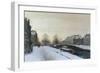 Along the Canal in Winter-Johannes Karel Christian Klinkenberg-Framed Premium Giclee Print