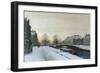 Along the Canal in Winter-Johannes Karel Christian Klinkenberg-Framed Giclee Print