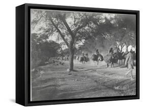 Along the Grand Trunk Road into Delhi, December 1912-English Photographer-Framed Stretched Canvas