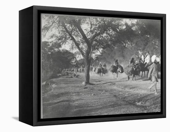 Along the Grand Trunk Road into Delhi, December 1912-English Photographer-Framed Stretched Canvas