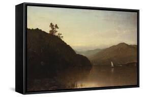 Along the Hudson-John Frederick Kensett-Framed Stretched Canvas