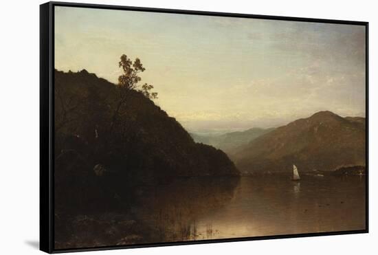 Along the Hudson-John Frederick Kensett-Framed Stretched Canvas