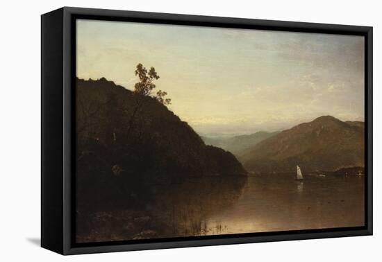 Along the Hudson-John Frederick Kensett-Framed Stretched Canvas