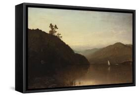 Along the Hudson-John Frederick Kensett-Framed Stretched Canvas