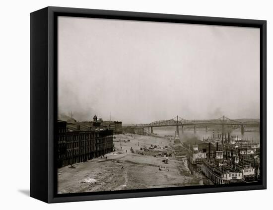 Along the Levee, Cincinnati, Ohio-null-Framed Stretched Canvas