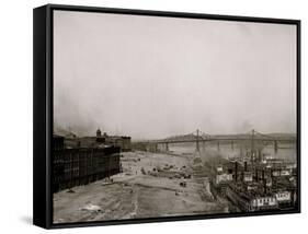 Along the Levee, Cincinnati, Ohio-null-Framed Stretched Canvas