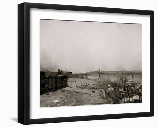 Along the Levee, Cincinnati, Ohio-null-Framed Photo