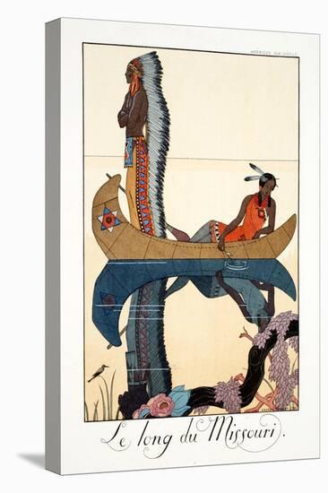 Along the Missouri, from 'Falbalas and Fanfreluches, Almanach des Modes Présentes, Passées et…-Georges Barbier-Stretched Canvas