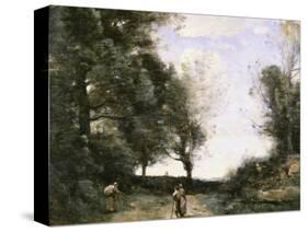 Along the Path-Jean-Baptiste-Camille Corot-Stretched Canvas