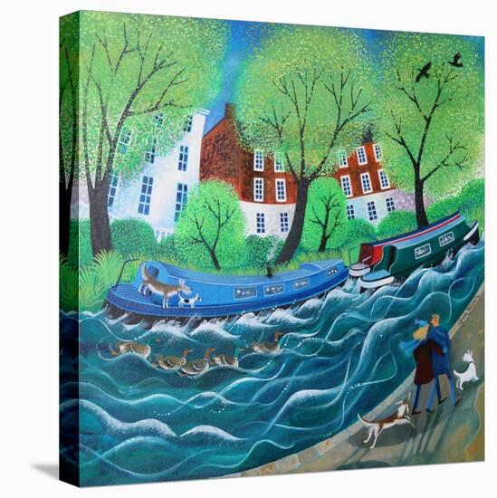 Along the Regents Canal, 2016-Lisa Graa Jensen-Stretched Canvas