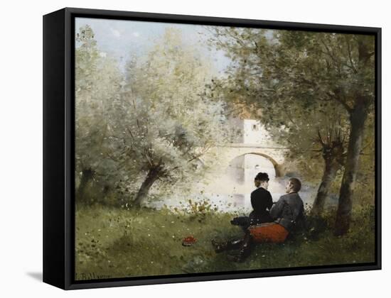 Along the River-Jules Frederic Ballavoine-Framed Stretched Canvas