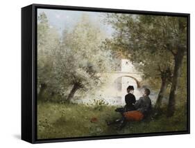 Along the River-Jules Frederic Ballavoine-Framed Stretched Canvas