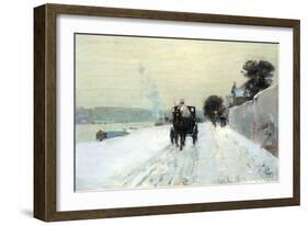 Along The Seine-Childe Hassam-Framed Art Print