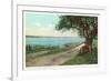 Along the Shore at New Castle, New Hampshire-null-Framed Premium Giclee Print